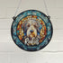 Bearded Collie Personalised Stained Glass Effect Suncatcher